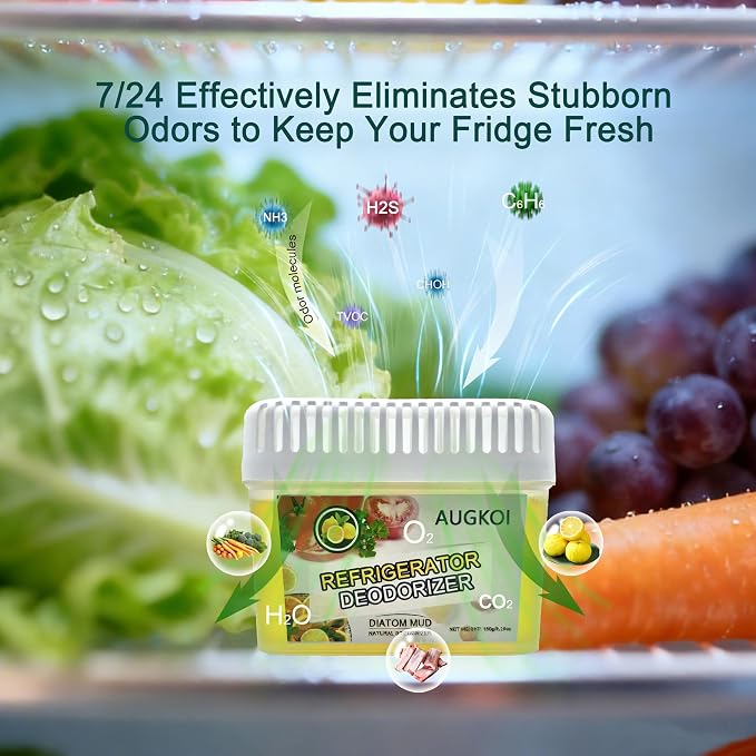 Diatomaceous Earth Gel Refrigerator Deodorizer, More Effective than Activated Charcoal and Baking Soda, alternate product
