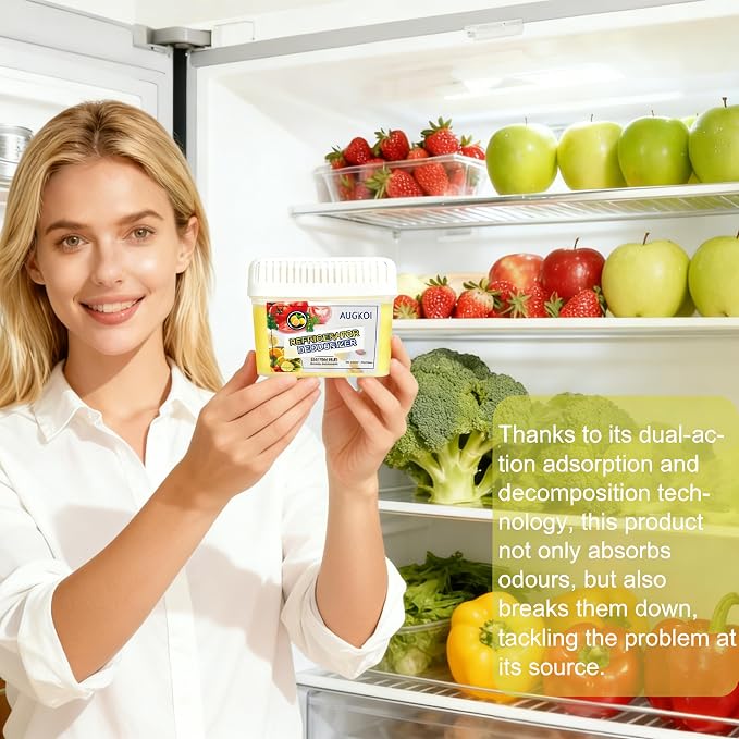Diatomaceous Earth Gel Refrigerator Deodorizer Set, More Effective than Activated Charcoal and Baking Soda, alternate product
