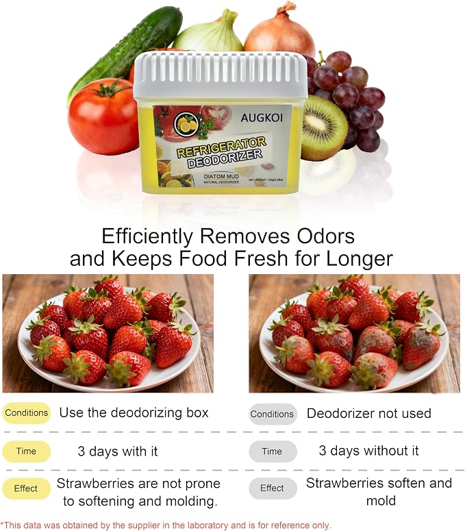 Diatomaceous Earth Gel Refrigerator Deodorizer Set, More Effective than Activated Charcoal and Baking Soda, alternate product