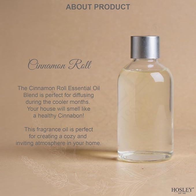 Diffuser Refill Set of 3 Cinnamon Roll Scented 85ml Each Aromatherapy Home Fragrance for Bathroom Shelf Décor, Room Décor