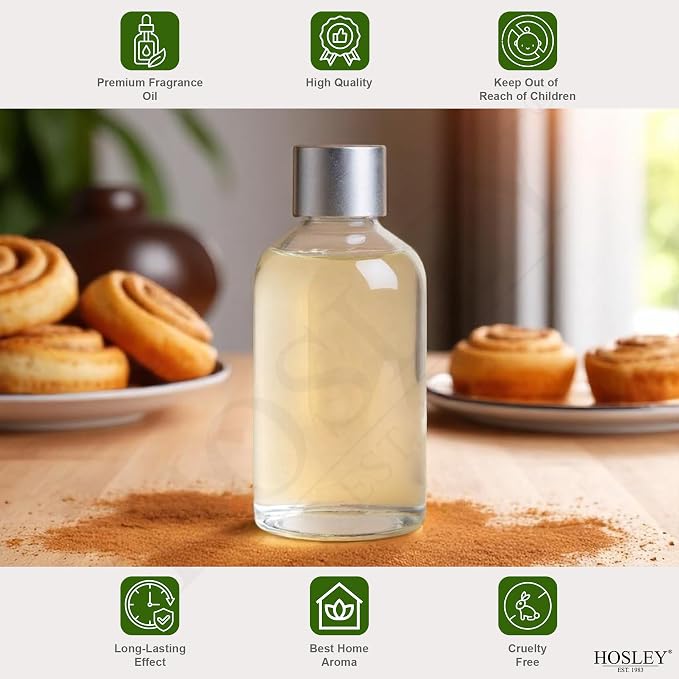 Diffuser Refill Set of 3 Cinnamon Roll Scented 85ml Each Aromatherapy Home Fragrance for Bathroom Shelf Décor, Room Décor