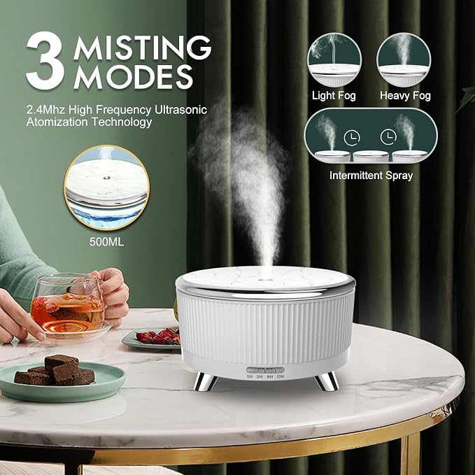 Diffusers for Essential Oils Large Room, Aromatherapy Diffuser with Remote Control,7 Colors Lights 3 Mist Mode for Women