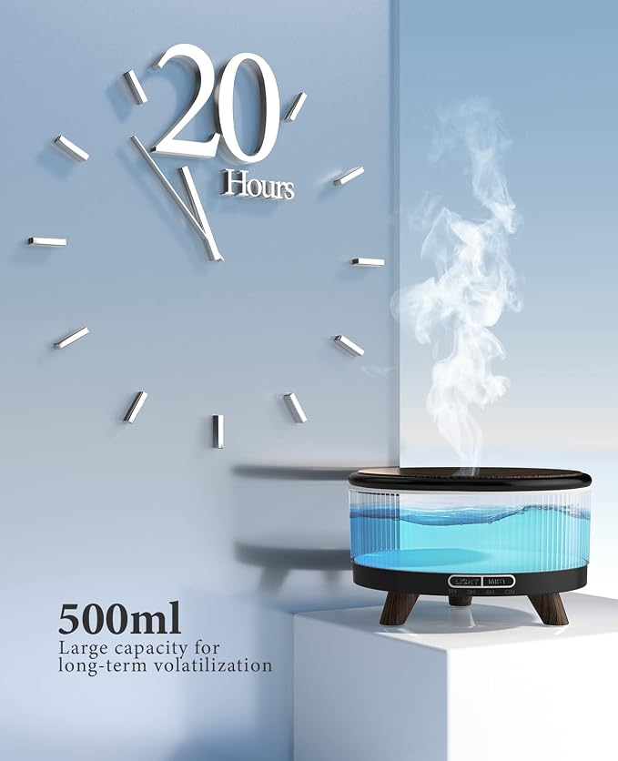 Diffusers for Essential Oils Large Room with Remote, 500ml Aromatherapy Diffuser, 7 Colors Changed Black, alternate product