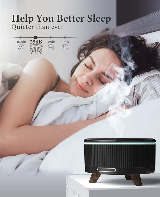 Diffusers for Essential Oils Large Room with Remote, 500ml Aromatherapy Diffuser, 7 Colors Changed Black, alternate product