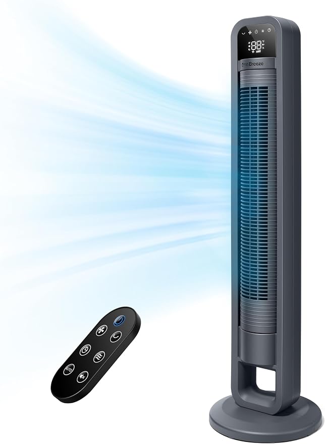 Digital Electric Tower Fan, Inner Oscillation with Remote Control, LED Display, product image