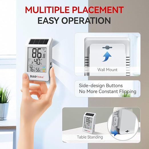 Digital Hygrometer Indoor Outdoor Thermometer,Wireless Temperature Humidity Monitor with 330ft/100m Range, alternate product
