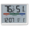 Digital Hygrometer Indoor Thermometer, Clock with Temp & Humidity, Temp Gauge with Comfort Indicator, Wall/Magnetic/Desk