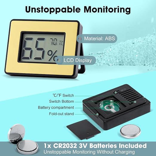Digital Hygrometer Thermometer for Humidors & Home Use - High Accuracy Temperature Humidity Monitor for Greenhouse, Office