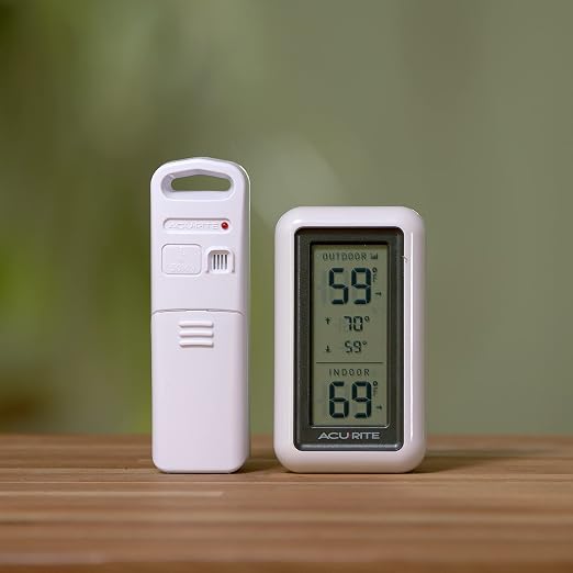Digital Thermometer with Indoor, Outdoor Temperature and Daily High and Lows (00424CA), White 0 Count Plastic White