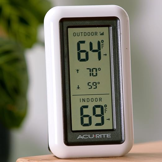 Digital Thermometer with Indoor, Outdoor Temperature and Daily High and Lows (00424CA), White 0 Count Plastic White