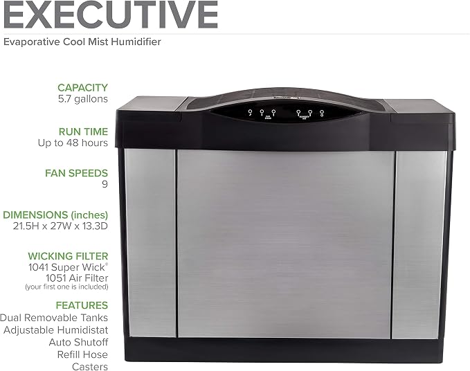 Digital Whole-House Console-Style Evaporative Humidifier (Silver), alternate product view 2