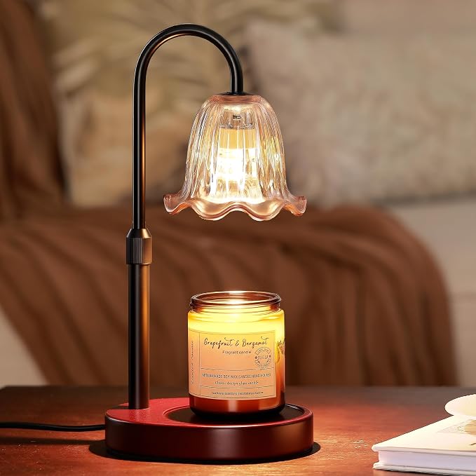 Dimmable Candle Wax Warmer, Candle Warmer Lamp with Timer for Home, Mondern Warmers Flower Lamp, House Warming Gifts for