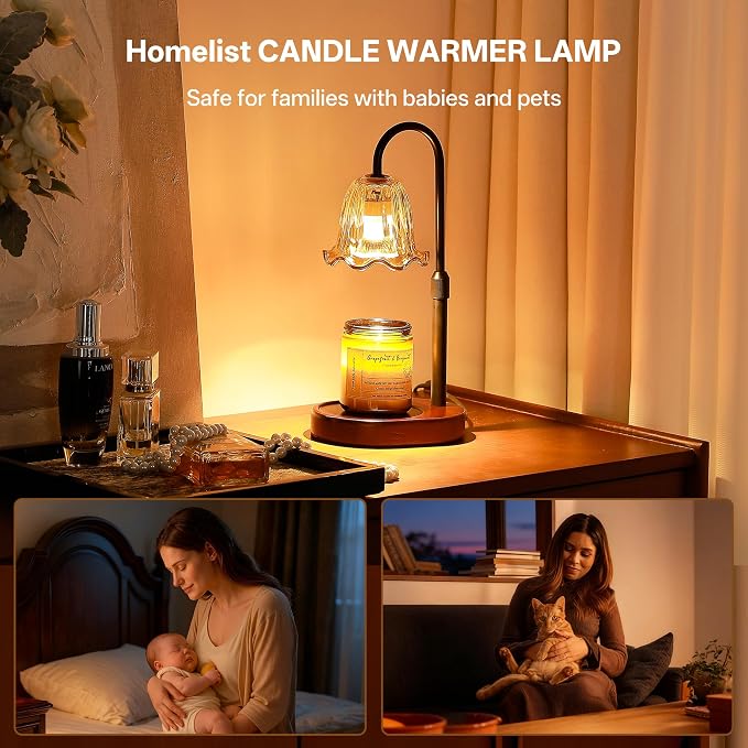 Dimmable Candle Wax Warmer, Candle Warmer Lamp with Timer for Home, Mondern Warmers Flower Lamp, House Warming Gifts for