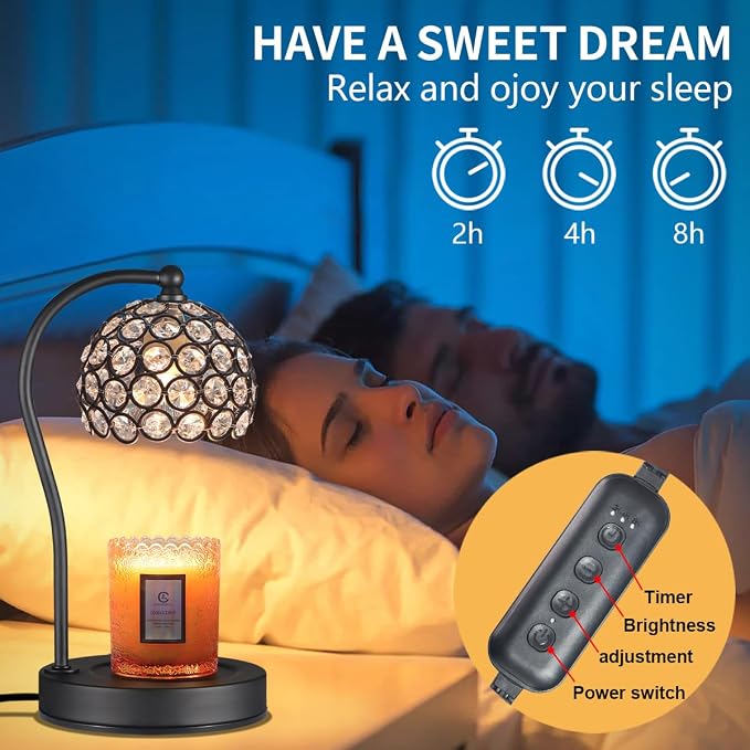 Dimmable Electric Candle Warmer Lamp with Timer Home Decor Wax Melts Warmer for Jar Scented Candles Mother's Day Thanksgiving