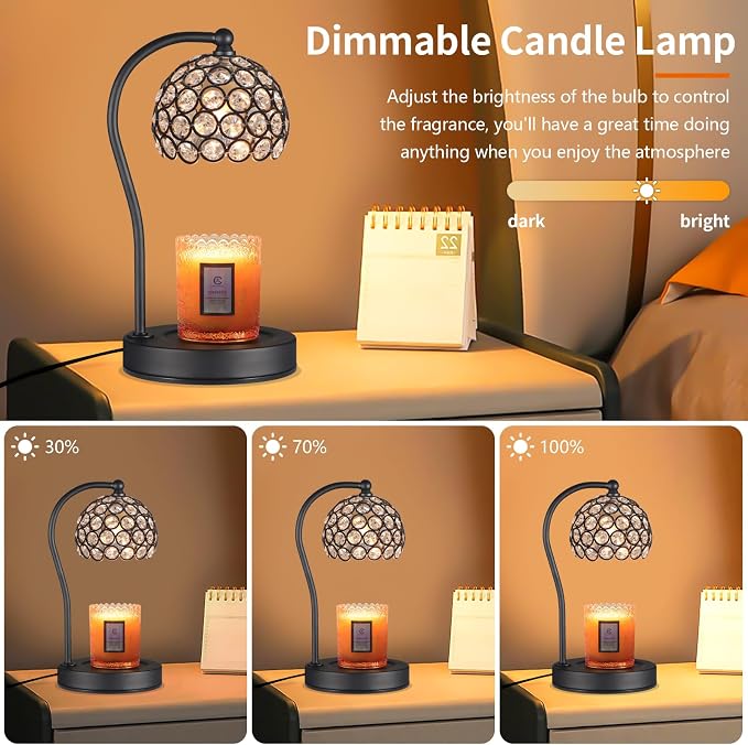 Dimmable Electric Candle Warmer Lamp with Timer Home Decor Wax Melts Warmer for Jar Scented Candles Mother's Day Thanksgiving