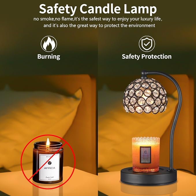 Dimmable Electric Candle Warmer Lamp with Timer Home Decor Wax Melts Warmer for Jar Scented Candles Mother's Day Thanksgiving