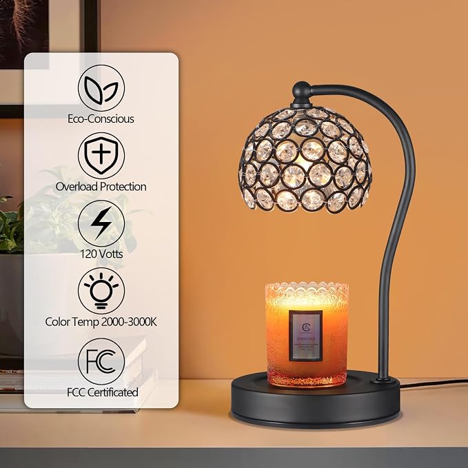Dimmable Electric Candle Warmer Lamp with Timer Home Decor Wax Melts Warmer for Jar Scented Candles Mother's Day Thanksgiving