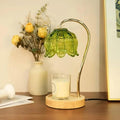 Dimmable Flower Candle Warmer Lamp, Green Candle Warmer with Timer & 4Bulbs, Birthday Chirstmas Gifts for Women Mom, Unique