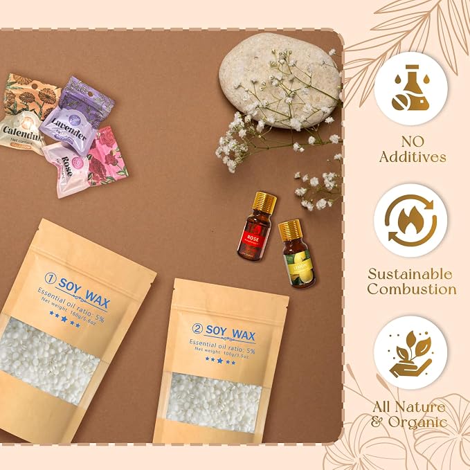 DIY Candle Making Kit with Wax Melter, Scented Candle Making Set with Candle Tattoo and Glass Jars, All-in-One Wax Melts Kit
