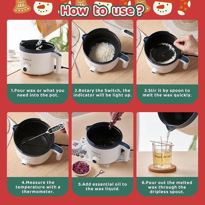 DIY Candle Making Kit with Wax Melter, Scented Candle Making Set with Candle Tattoo and Glass Jars, All-in-One Wax Melts Kit