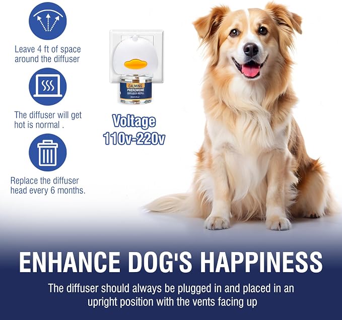 Dog Calming Diffuser Refills 6 Pack Pheromone Appeasing Pet Pheromones Refill 48ml to Calm for Reduce Aggression Stress