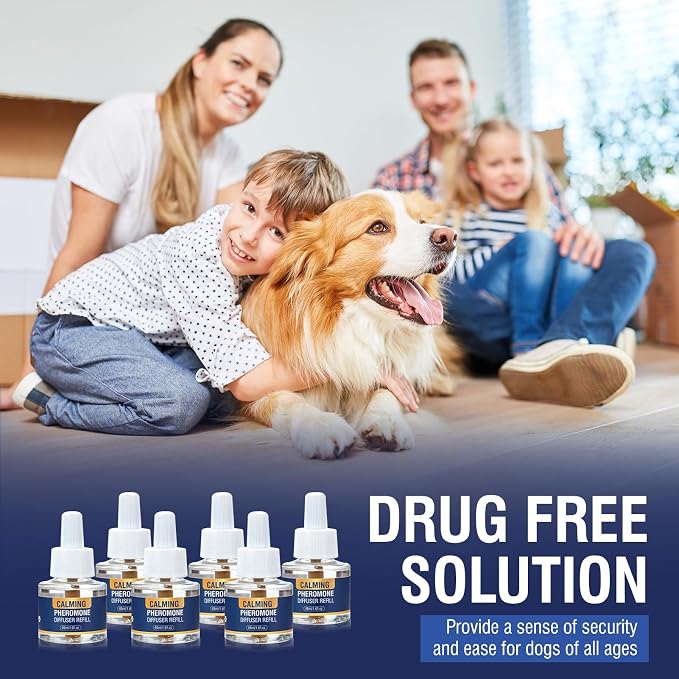 Dog Calming Diffuser Refills 6 Pack Pheromone Appeasing Pet Pheromones Refill 48ml to Calm for Reduce Aggression Stress