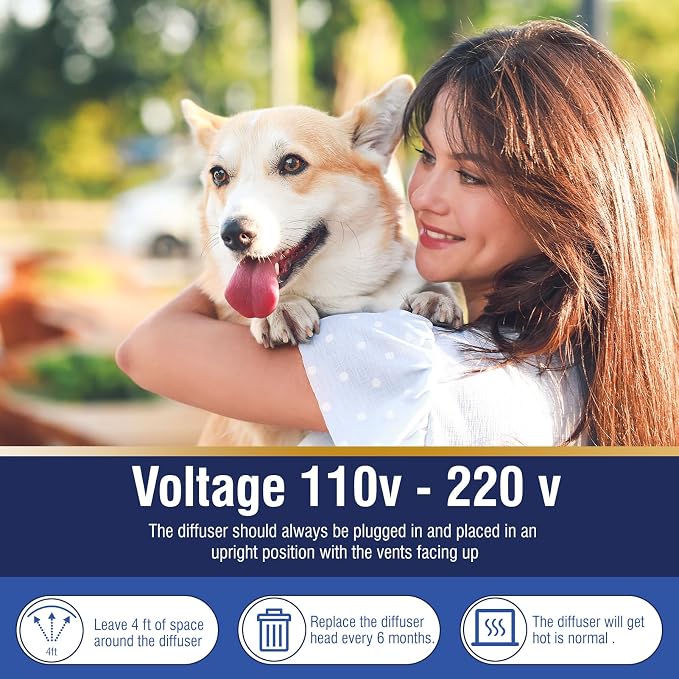 Dog Calming Pheromones Diffuser 6 in 1 Kit Appeasing Pheromone Diffuser to Calm (2 Plug in+4 x48ml Refill) for Reduce