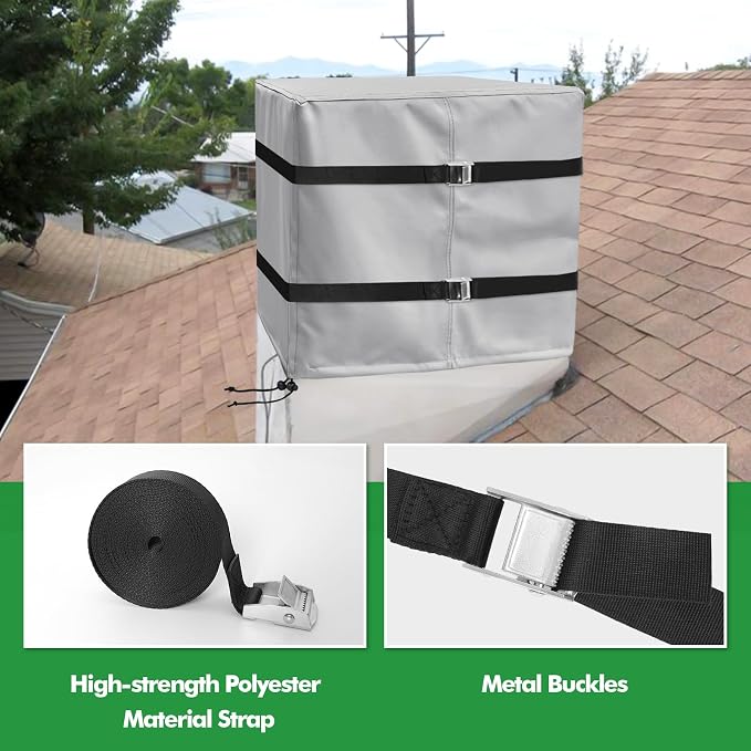 Down Draft Swamp Cooler Cover with 2 Tie Down Straps, Heavy Duty Down Draft Evaporative Cooler Cover, Waterproof Evaporative