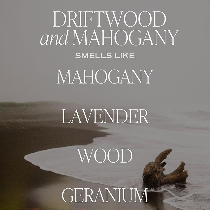 Driftwood and Mahogany Candle - Mahogany, Lavender, Wood, and Geramium Scented Candle for Home, alternate product view 4
