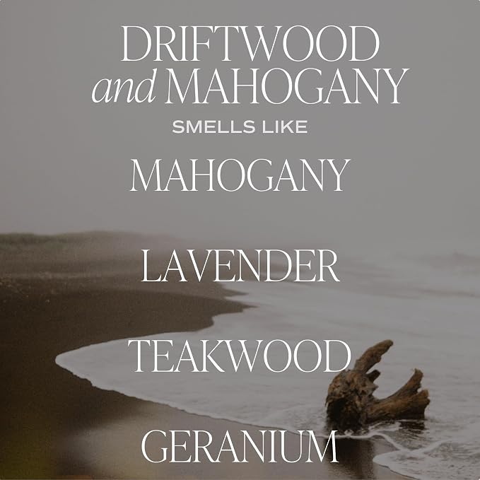 Driftwood and Mahogany Soy Candle - Fresh Lavender, Geranium, Warm Mahogany, alternate product view 4