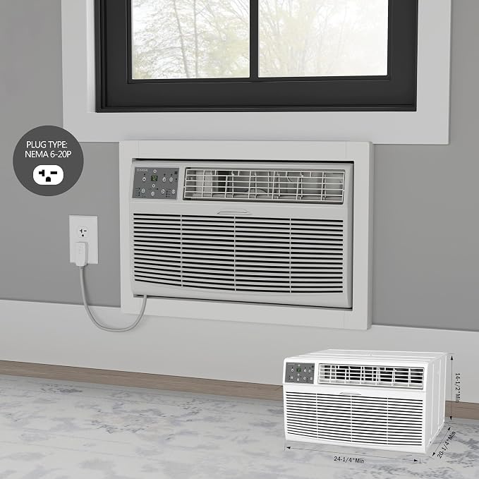 DRTHC102XNA1 10,000 BTU 208 / 230V Through the Wall Air Conditioner with 10600 BTU Supplemental Heating and Remote Control