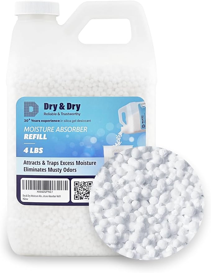 Moisture Absorbers Refill Beads (4 LBS) - Dehumidifiers for Home Dehumidifier for Basement Dehumidifiers for