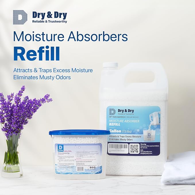 Moisture Absorbers Refill Beads (4 LBS) - Dehumidifiers for Home Dehumidifier for Basement Dehumidifiers for