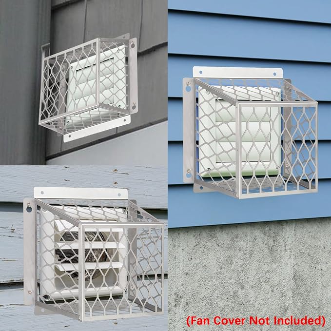 Dryer Exhaust Guard Vent Cover,Dryer Vent Bird Guard for Most 3" to 4" Fan Cover, 7"Lx7"Wx5"H Stainless Steel Ventilation