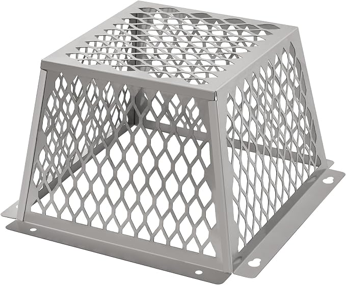 Dryer Exhaust Guard Vent Cover,Dryer Vent Bird Guard for Most 5" to 6" Exhaust Fan Cover, 8.5"Lx8.5"Wx6"H Stainless Steel