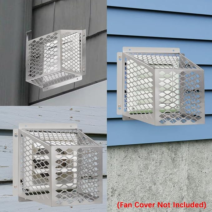 Dryer Exhaust Guard Vent Cover,Dryer Vent Bird Guard for Most 5" to 6" Exhaust Fan Cover, 8.5"Lx8.5"Wx6"H Stainless Steel