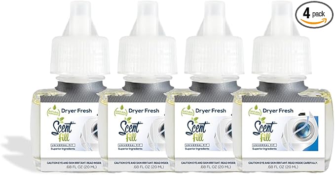 Dryer Fresh Plug in Air Freshener, 4 Scented Oil Refills, product image