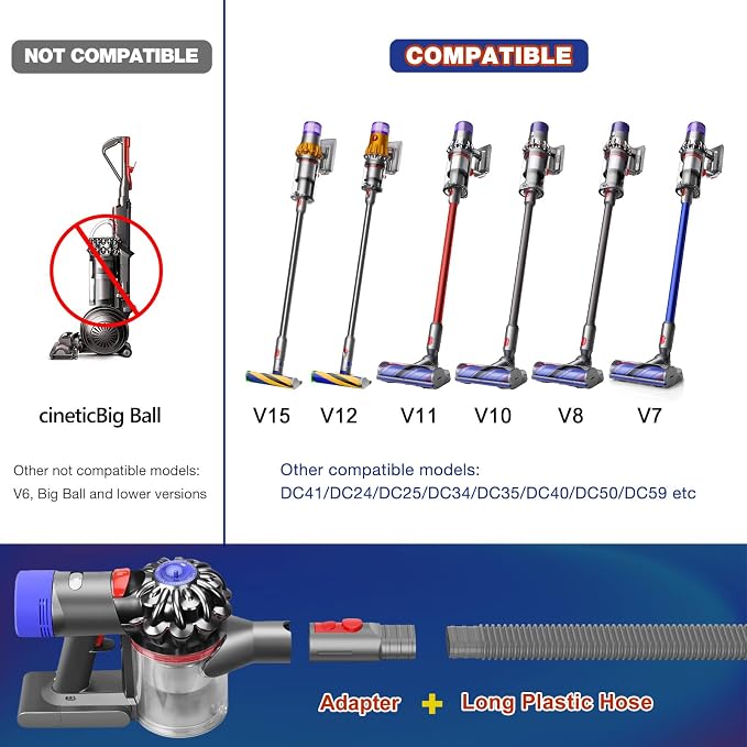 Dryer Vent Cleaner Kit Compatible with Dryer Lint Vacuum Attachment Removes Deep Lint Adapter Compatible with V7