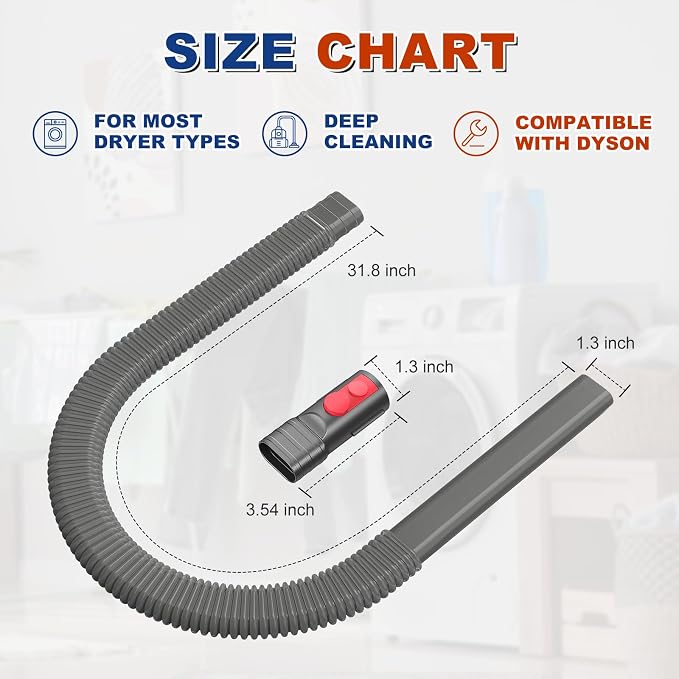 Dryer Vent Cleaner Kit Compatible with Dryer Lint Vacuum Attachment Removes Deep Lint Adapter Compatible with V7
