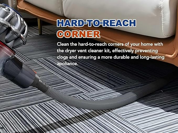 Dryer Vent Cleaner Kit Compatible with Dryer Lint Vacuum Attachment Removes Deep Lint Adapter Compatible with V7