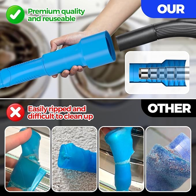 Dryer Vent Cleaner Kit Dryer Lint Vacuum Attachment Brush, Lint Remover, Dryer Vent Vacuum Hose Replacement Parts,Duct