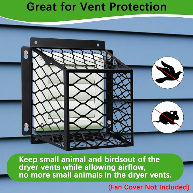 Dryer Vent Cover Guard,Dryer Vent Bird Guard Cagefor Most 3" to 4" Exhaust Fan Cover,7"Lx7"Wx5"H Steel Ventilation Bird Cage