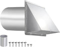 Dryer Vent Cover Outdoor 4 Inch,Dryer Vent Cover Outside,Exterior Hooded Wall Vent w/Screen & Damper,Wall Mount Extractor