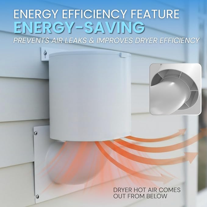 Dryer Vent Kit – 4 Inch Exterior Dryer Vent Cover with 3FT Vent Hose, 2 Hose Clamps, Tape & Screws | Energy Saving & Pest