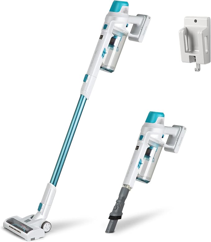 DS4065 Cordless Stick Vacuum 1L Capacity Lightweight Cleaner 2-Speed Power Suction LED Headlight 2-in-1 Handheld for Hardwood