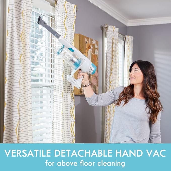 DS4065 Cordless Stick Vacuum 1L Capacity Lightweight Cleaner 2-Speed Power Suction LED Headlight 2-in-1 Handheld for Hardwood