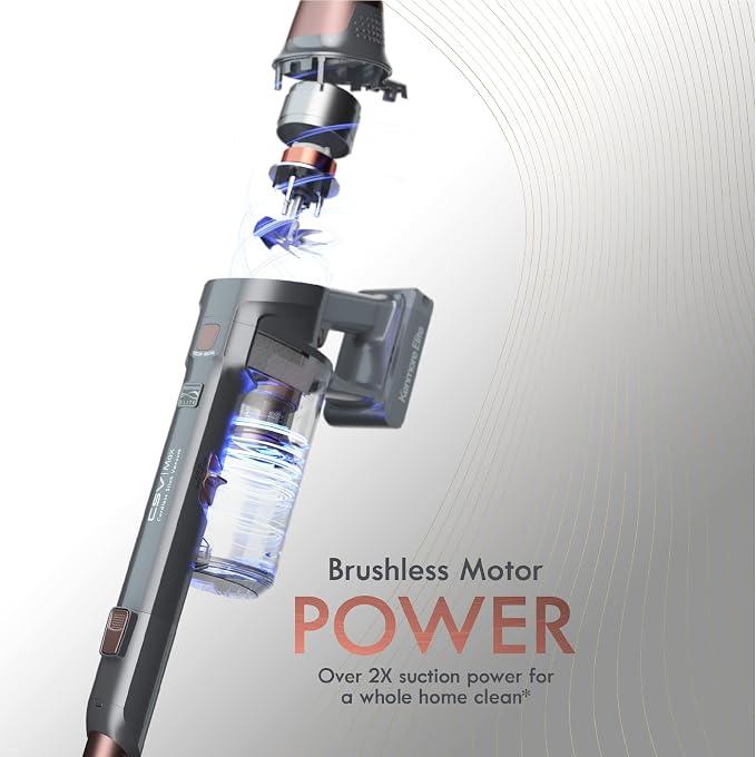 DS4090 Brushless Cordless Stick 1L Capacity Lightweight Cleaner 2-Speed Power Suction LED Headlight 2-in-1 Handheld Vacuum