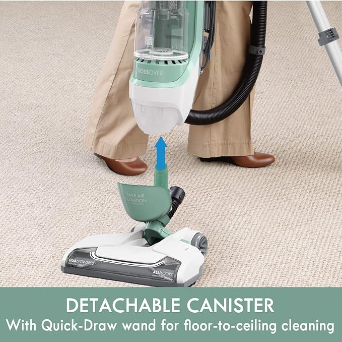 DU3017 Friendly Upright Bagless 2-Motor Crossover Max Beltless Vacuum Cleaner with Lift-Away Design, Pet Handi-Mate, Triple