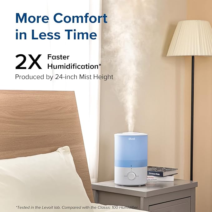 Dual 150 Humidifiers for Bedroom Large Room, 3L Cool Mist Top Fill Essential Oil Diffuser for Baby Nursery and Plants