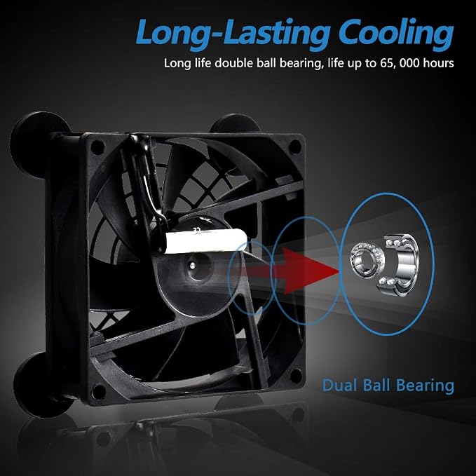 Dual 80mm USB Speed Control Fan, 5V Portable Cooling Fan for Flat-Screen TV Receiver Router DVR PlayStation Xbox Computer